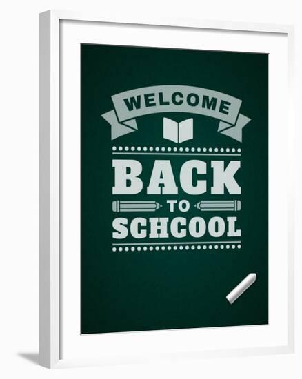 Back to School Message on Blackboard-VikaSuh-Framed Art Print