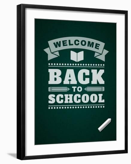 Back to School Message on Blackboard-VikaSuh-Framed Art Print