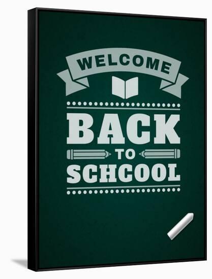 Back to School Message on Blackboard-VikaSuh-Framed Stretched Canvas