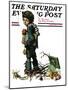 "Back to School" or "Vacation's End" Saturday Evening Post Cover, January 8,1927-Norman Rockwell-Mounted Giclee Print