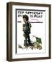 "Back to School" or "Vacation's End" Saturday Evening Post Cover, January 8,1927-Norman Rockwell-Framed Giclee Print