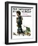 "Back to School" or "Vacation's End" Saturday Evening Post Cover, January 8,1927-Norman Rockwell-Framed Giclee Print