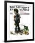 "Back to School" or "Vacation's End" Saturday Evening Post Cover, January 8,1927-Norman Rockwell-Framed Giclee Print