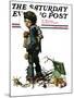 "Back to School" or "Vacation's End" Saturday Evening Post Cover, January 8,1927-Norman Rockwell-Mounted Giclee Print