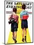 "Back to School," Saturday Evening Post Cover, September 11, 1937-Robert C. Kauffmann-Mounted Giclee Print