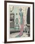 Back View of a High Waisted Draped Gown with Train by Zimmerman-Louis Strimpl-Framed Art Print