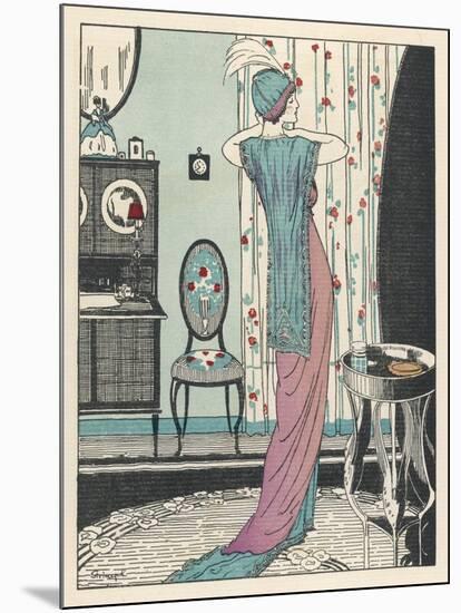 Back View of a High Waisted Draped Gown with Train by Zimmerman-Louis Strimpl-Mounted Art Print