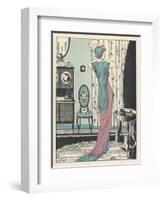 Back View of a High Waisted Draped Gown with Train by Zimmerman-Louis Strimpl-Framed Art Print