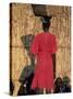 Back View of a Nuer Woman Carrying a Wicker Cradle or Crib on Her Head, Ilubador State, Ethiopia-Bruno Barbier-Stretched Canvas