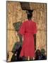 Back View of a Nuer Woman Carrying a Wicker Cradle or Crib on Her Head, Ilubador State, Ethiopia-Bruno Barbier-Mounted Premium Photographic Print