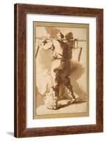 Back View of a Water Carrier, Another Figure Beyond Him-Salvator Rosa-Framed Giclee Print