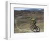 Back View of Competitior Riding Downhill in Mount Sodom International Mountain Bike Race, Israel-Eitan Simanor-Framed Photographic Print