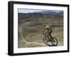 Back View of Competitior Riding Downhill in Mount Sodom International Mountain Bike Race, Israel-Eitan Simanor-Framed Photographic Print