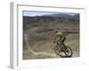 Back View of Competitior Riding Downhill in Mount Sodom International Mountain Bike Race, Israel-Eitan Simanor-Framed Photographic Print