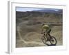 Back View of Competitior Riding Downhill in Mount Sodom International Mountain Bike Race, Israel-Eitan Simanor-Framed Photographic Print