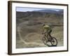 Back View of Competitior Riding Downhill in Mount Sodom International Mountain Bike Race, Israel-Eitan Simanor-Framed Photographic Print