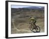 Back View of Competitior Riding Downhill in Mount Sodom International Mountain Bike Race, Israel-Eitan Simanor-Framed Photographic Print