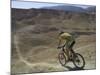 Back View of Competitior Riding Downhill in Mount Sodom International Mountain Bike Race, Israel-Eitan Simanor-Mounted Photographic Print