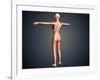 Back View of Female Body with Skeletal System Superimposed-null-Framed Art Print