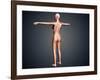 Back View of Female Body with Skeletal System Superimposed-null-Framed Art Print