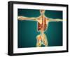 Back View of Human Skeleton with Nervous System, Arteries and Veins-null-Framed Art Print