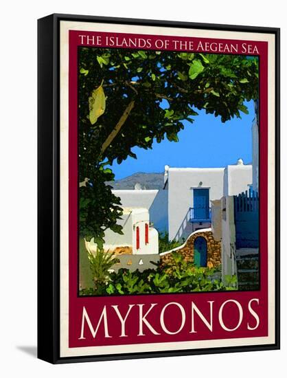 Back Yard in Mykonos Greece 5-Anna Siena-Framed Stretched Canvas