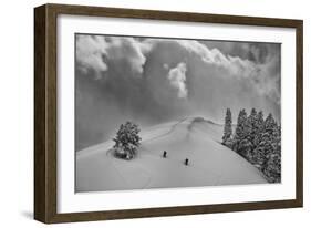 Backcountry Ski Climbers in Fresh Powder, Near Salt Lake City, Utah-Howie Garber-Framed Photographic Print