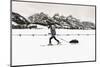 Backcountry skier under the Tetons, Grand Teton National Park, Wyoming, USA-Russ Bishop-Mounted Premium Photographic Print