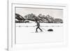 Backcountry skier under the Tetons, Grand Teton National Park, Wyoming, USA-Russ Bishop-Framed Photographic Print