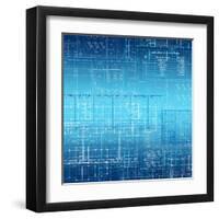 Background of the Architectural Drawings-cherezoff-Framed Art Print