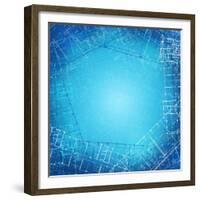 Background of the Architectural Drawings-cherezoff-Framed Premium Giclee Print