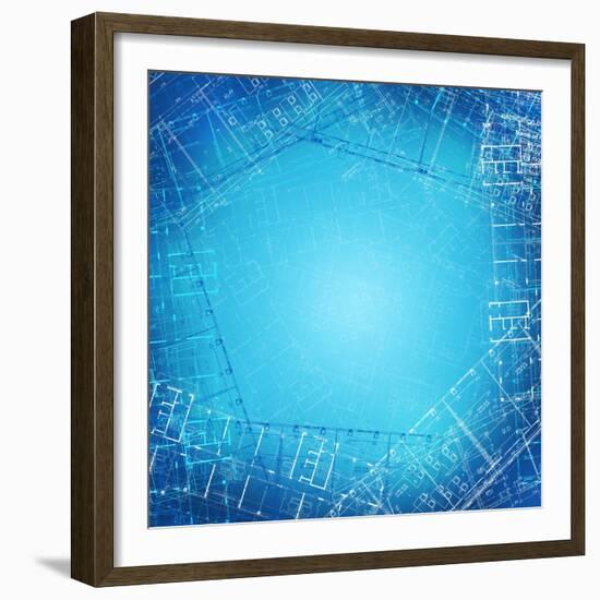 Background of the Architectural Drawings-cherezoff-Framed Premium Giclee Print