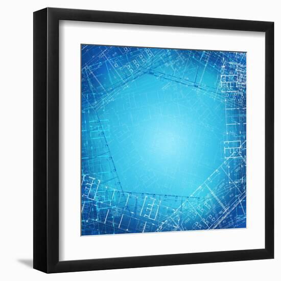 Background of the Architectural Drawings-cherezoff-Framed Art Print