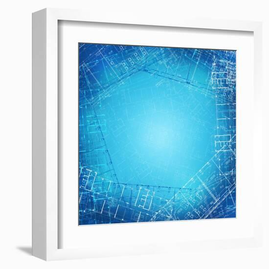 Background of the Architectural Drawings-cherezoff-Framed Art Print