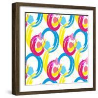 Background Pattern, with Circles and Strokes, Grungy-thank you for shopping-Framed Art Print