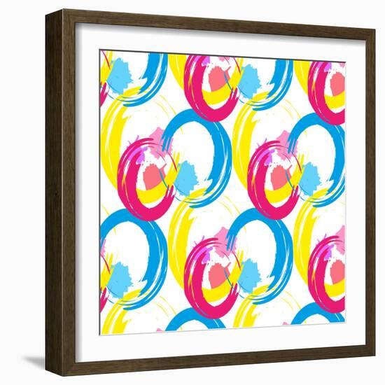 Background Pattern, with Circles and Strokes, Grungy-thank you for shopping-Framed Art Print