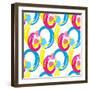 Background Pattern, with Circles and Strokes, Grungy-thank you for shopping-Framed Art Print