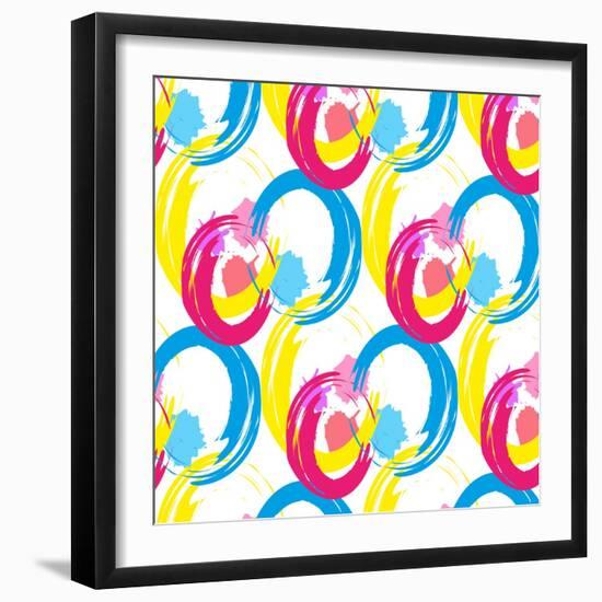 Background Pattern, with Circles and Strokes, Grungy-thank you for shopping-Framed Art Print