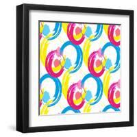 Background Pattern, with Circles and Strokes, Grungy-thank you for shopping-Framed Art Print