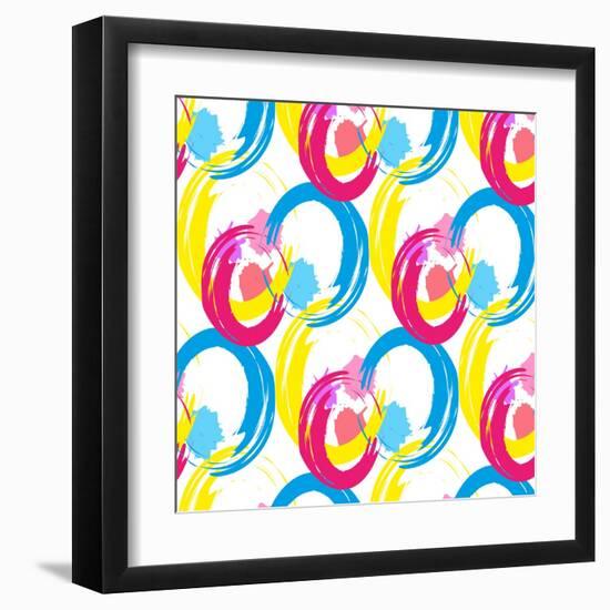 Background Pattern, with Circles and Strokes, Grungy-thank you for shopping-Framed Art Print