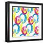 Background Pattern, with Circles and Strokes, Grungy-thank you for shopping-Framed Art Print