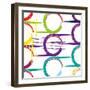 Background Pattern, with Circles, Strokes and Splashes, Grungy-thank you for shopping-Framed Art Print