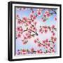 Background Pattern with Sakura Tree-silvionka-Framed Premium Giclee Print