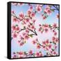 Background Pattern with Sakura Tree-silvionka-Framed Stretched Canvas