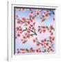 Background Pattern with Sakura Tree-silvionka-Framed Art Print