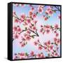 Background Pattern with Sakura Tree-silvionka-Framed Stretched Canvas