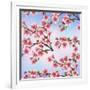 Background Pattern with Sakura Tree-silvionka-Framed Art Print