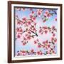 Background Pattern with Sakura Tree-silvionka-Framed Art Print