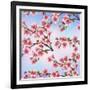 Background Pattern with Sakura Tree-silvionka-Framed Art Print