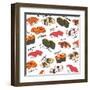Background Sushi Set, Vector-wanpatsorn-Framed Art Print